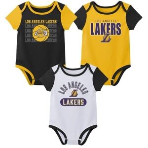 NBA Los Angeles Lakers Infant 3pk Bodysuit Set